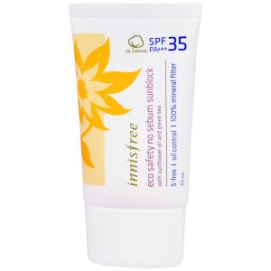 Innisfree Eco Safety No Sebum Sunblock SPF 35 Cocok untuk wajah berjerawat