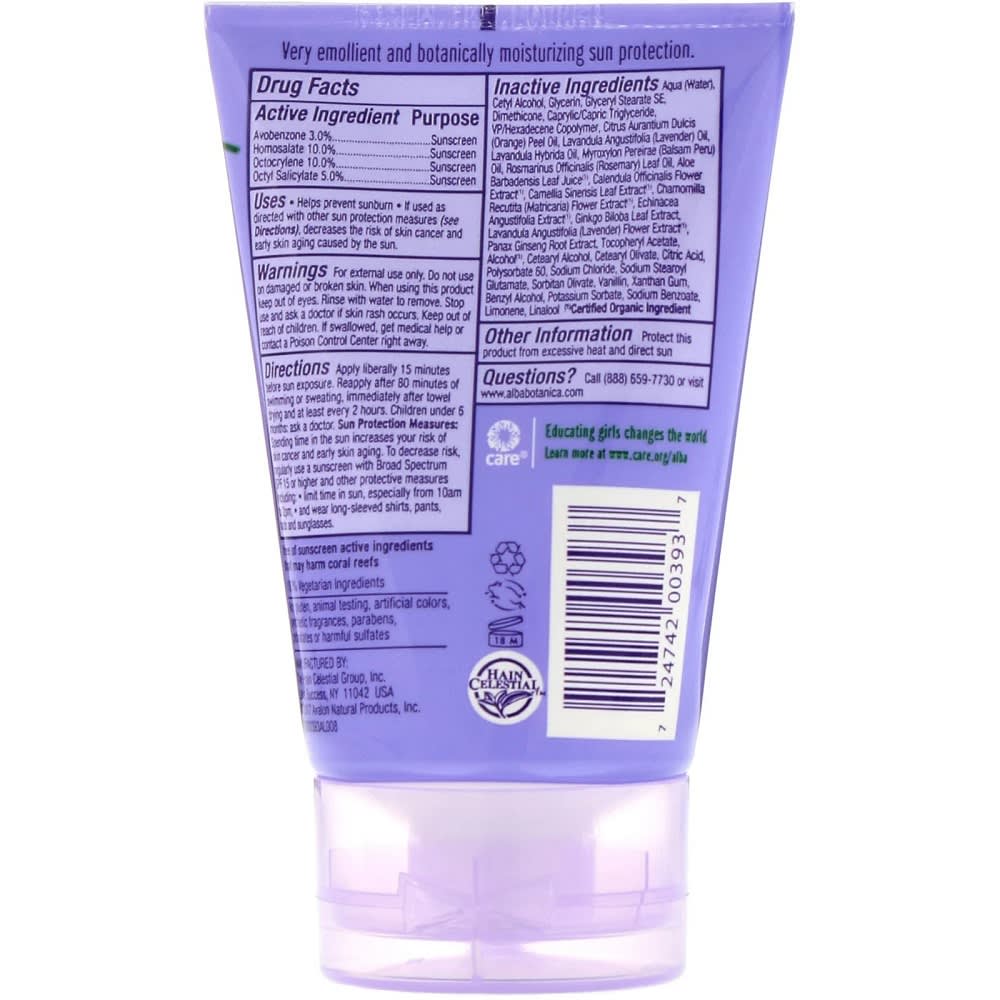 Alba Botanica Soothing Sunscreen SPF 45 Pure Lavender -2.jpg