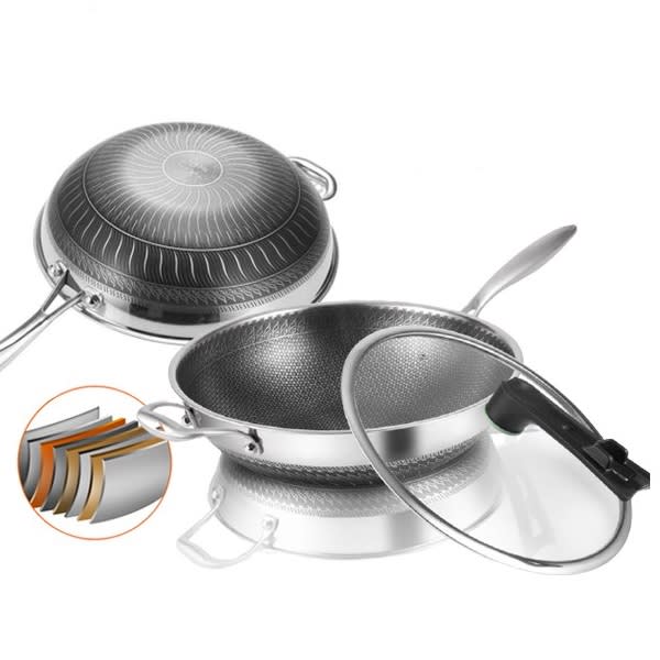 Premium 304 316 Stainless Steel Non-Stick Honeycomb Wok.jpg Premium 304 316 Stainless Steel Non-Stick Honeycomb Wok