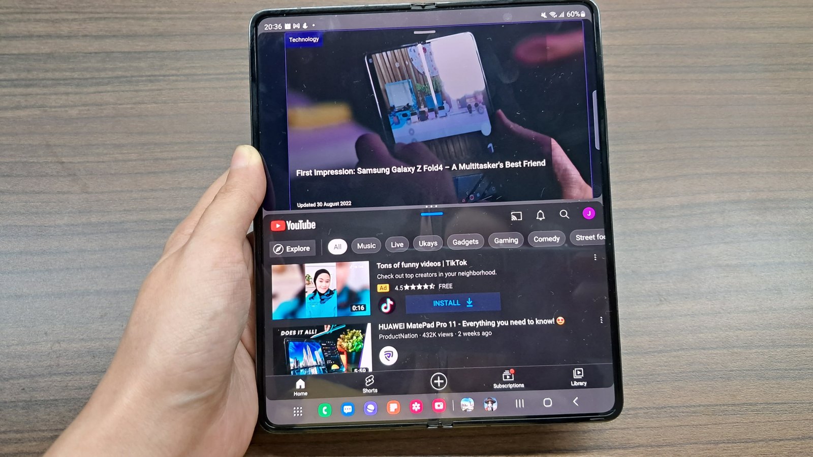 2022: our Galaxy Z Fold4, open on our own Fold4 first impressions. Photo by ProductNation. 2022: our Galaxy Z Fold4, open on our own Fold4 first impressions. Photo by ProductNation.