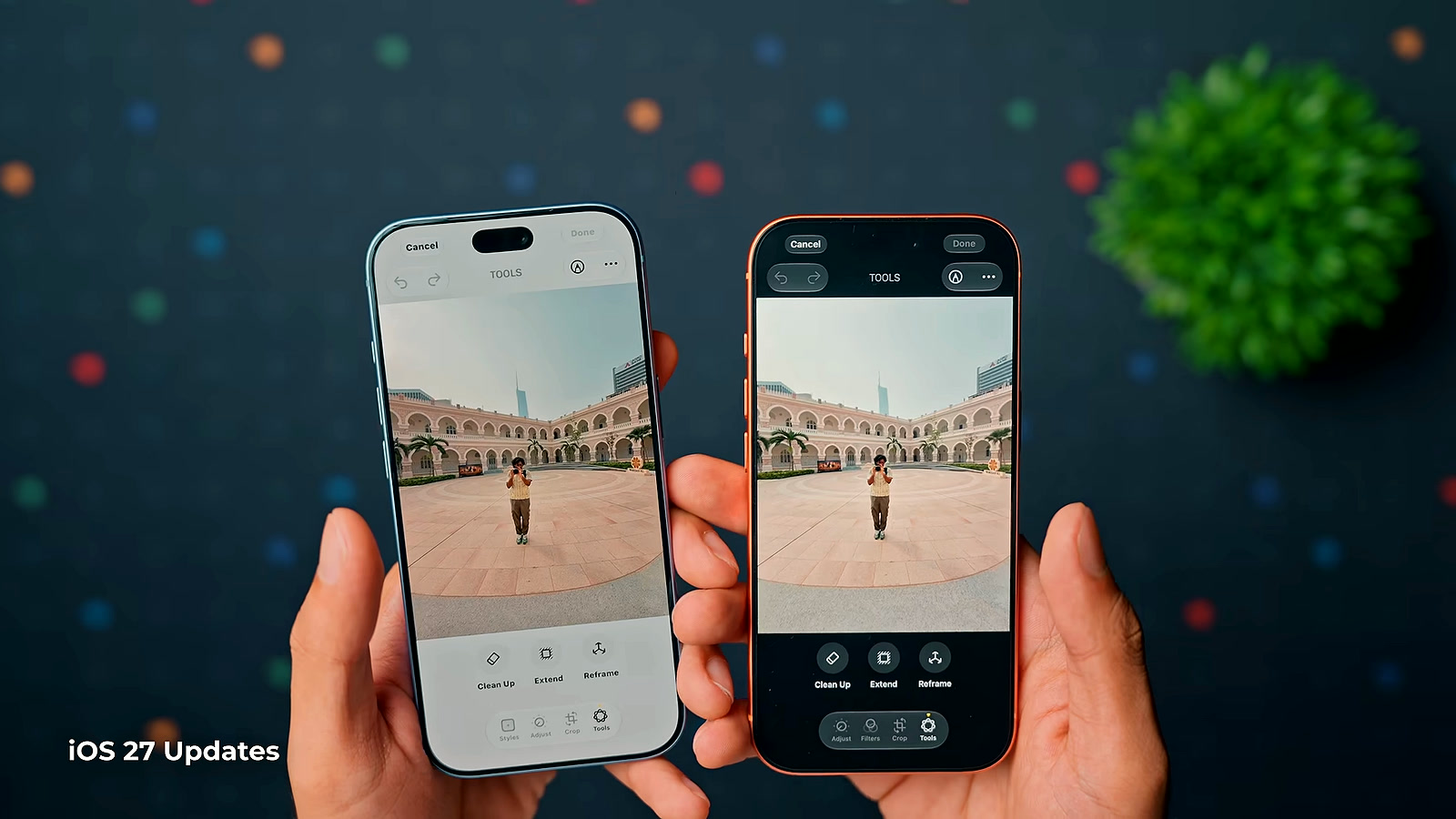 iOS 27 Clean Up, Extend and Reframe AI tools compared on iPhone 17 Pro and iPhone 18 Pro iOS 27 Clean Up, Extend and Reframe AI tools compared on iPhone 17 Pro and iPhone 18 Pro