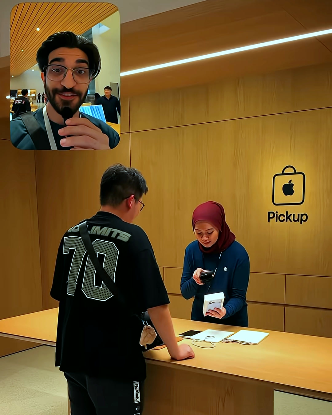 First buyer collecting an iPhone 18 Pro at the Apple TRX pickup counter in Kuala Lumpur First buyer collecting an iPhone 18 Pro at the Apple TRX pickup counter in Kuala Lumpur