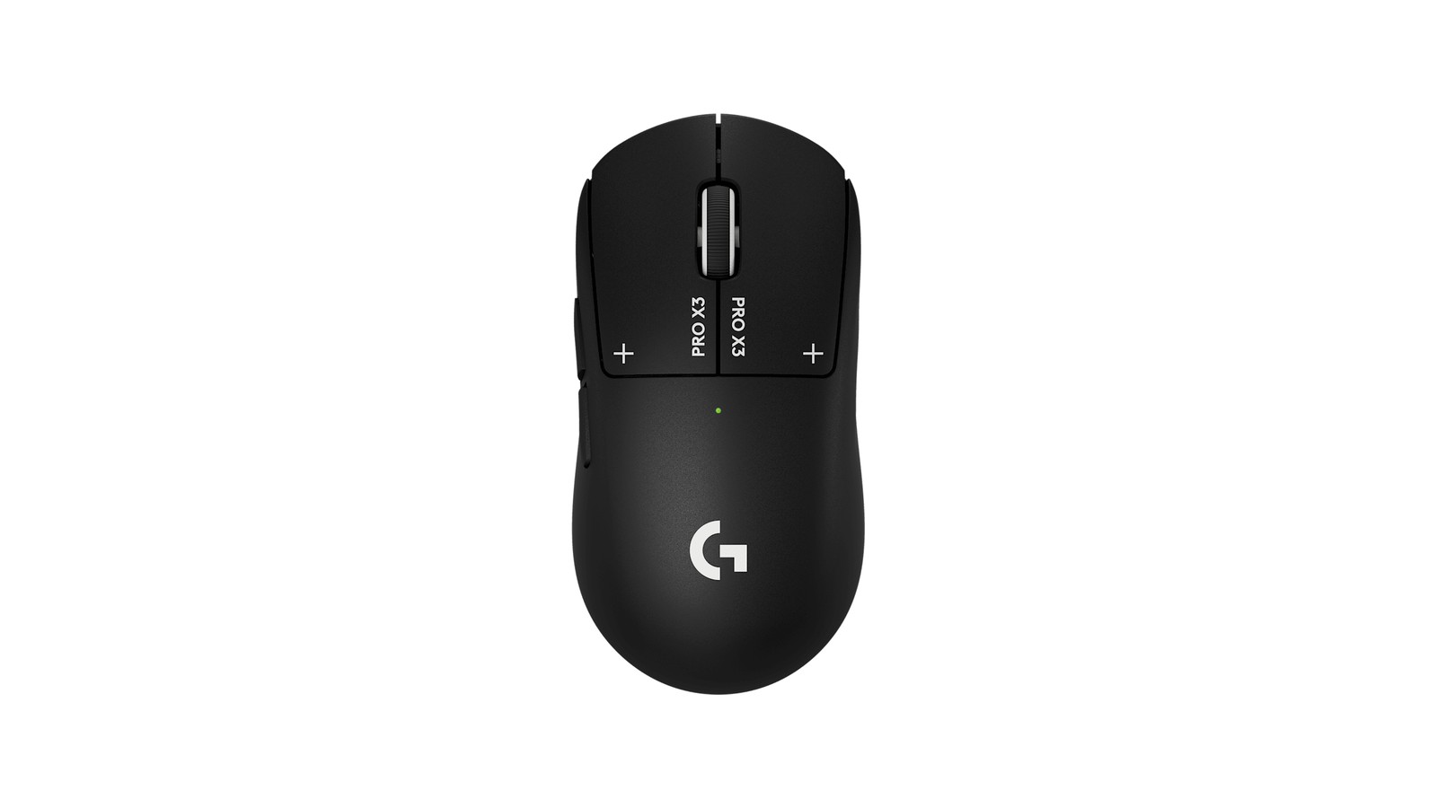 Tetikus permainan tanpa wayar Logitech PRO X3 SUPERSTRIKE warna Midnight Black, pandangan atas