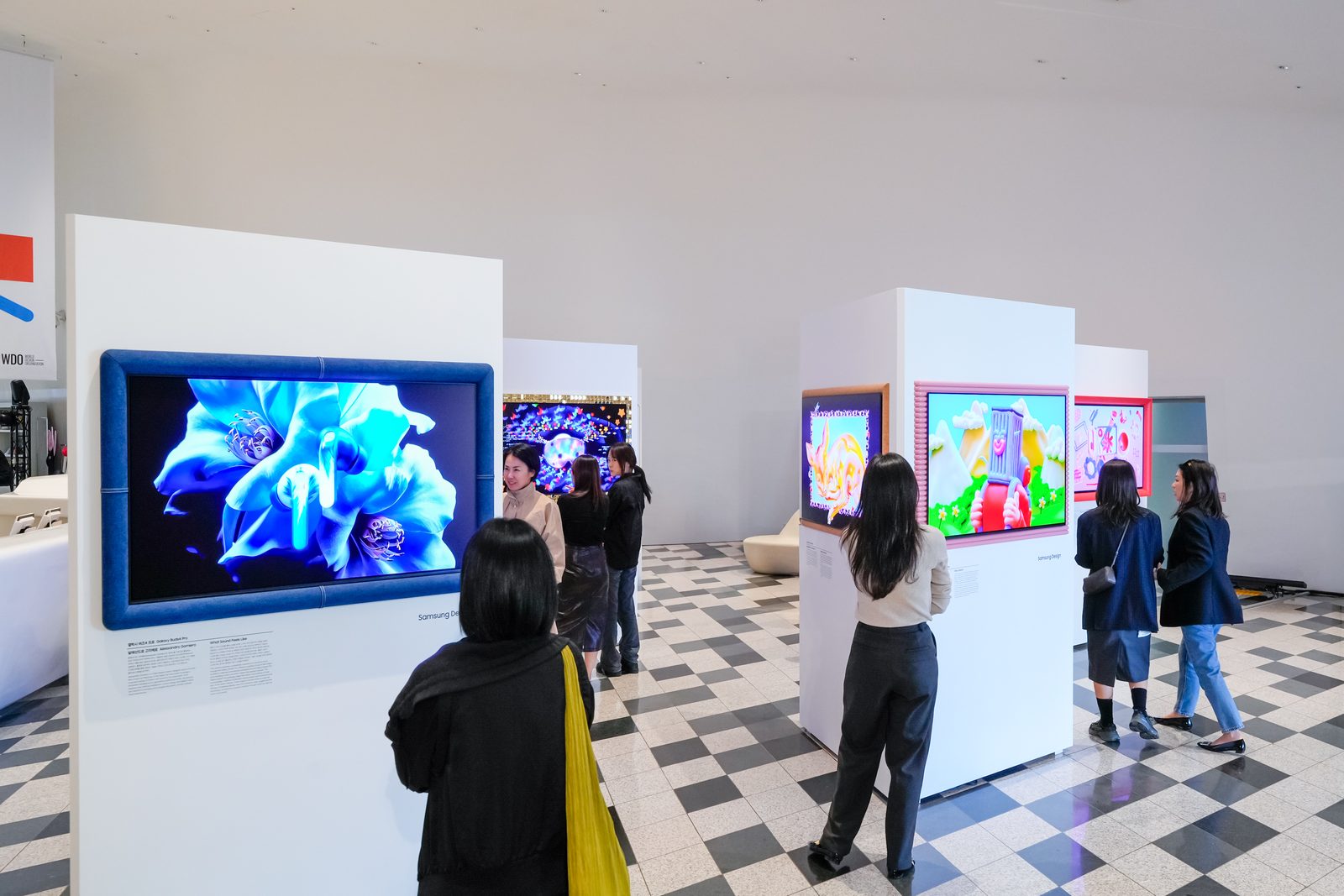 One of the 14 framed Samsung S95H OLED TVs at the Design Is an Act of Love exhibition, Seoul Design Week 2026