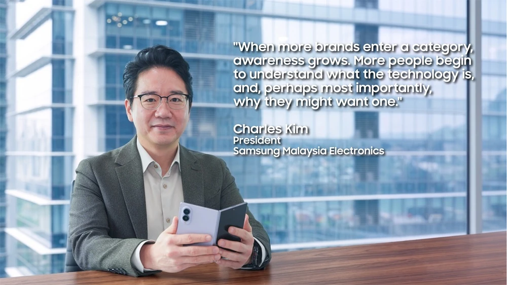 Charles Kim, President of Samsung Malaysia Electronics, on why competition grows awareness of foldables. Image: Samsung