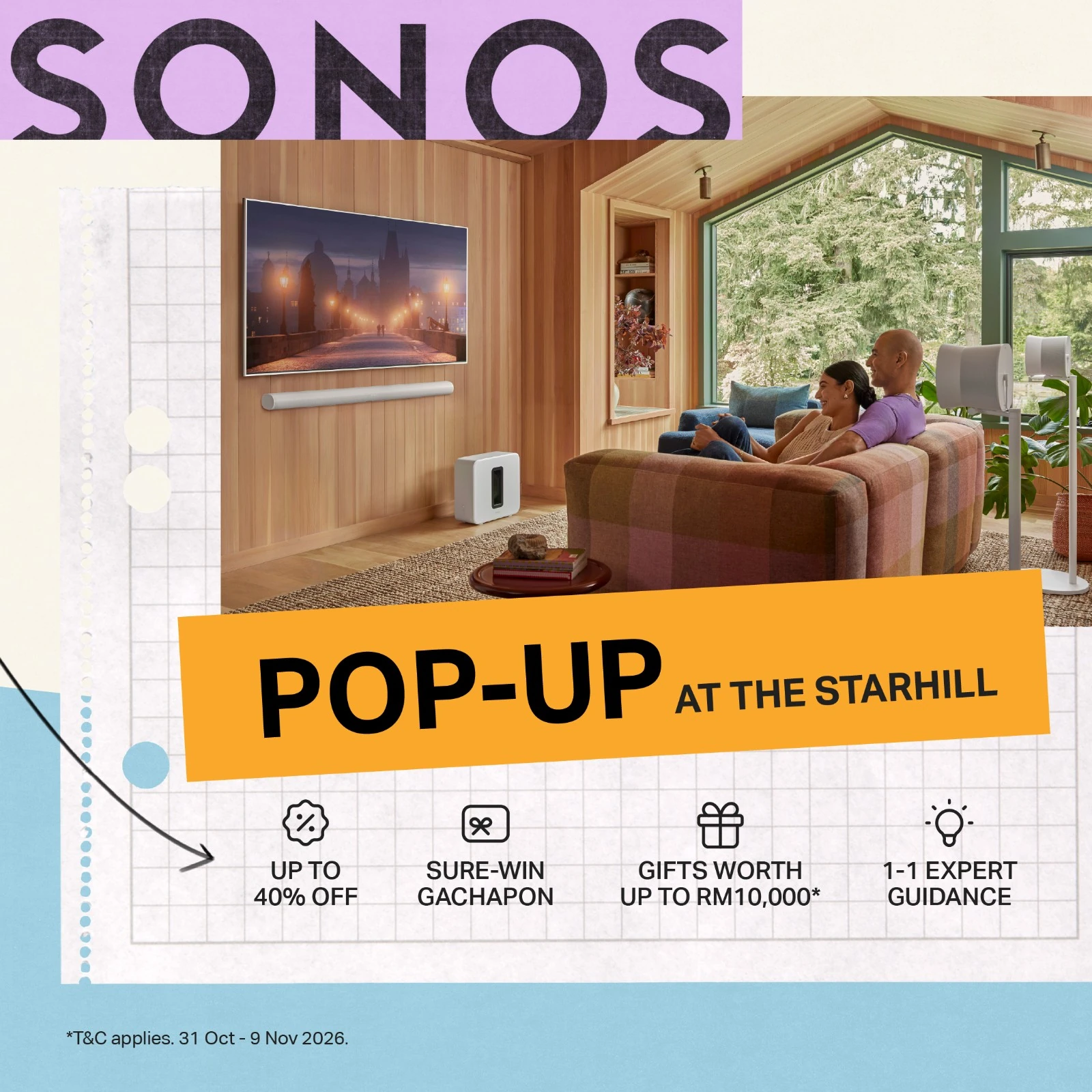 Sonos pop-up at The Starhill poster, 31 October to 9 November 2026