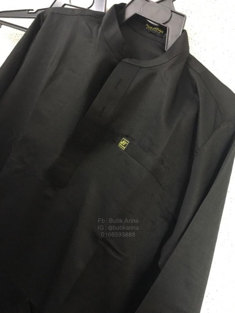 Baju Melayu Slim Fit Hitam Black1.jpg