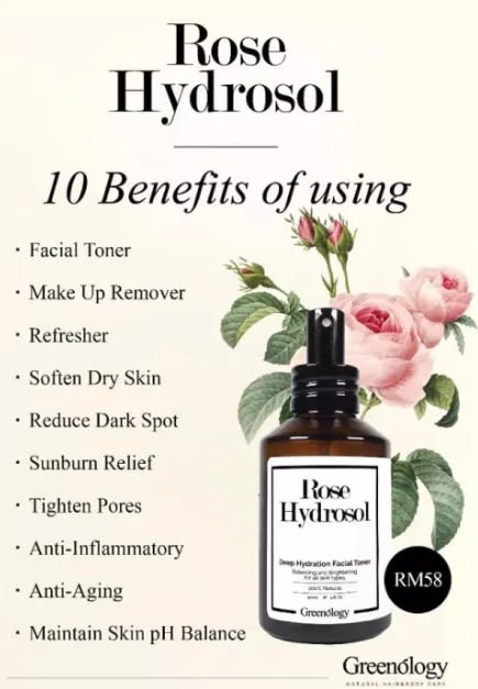 Greenology Rose Hydrosol Deep Hydration Facial Toner (120ml) - 3.jpg