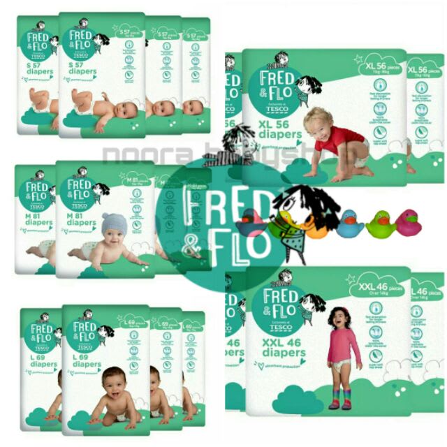 Tesco Fred & Flo Baby Tape Diaper S 57 x 4 packs (228 pcs) 3-6kg -4.jpg