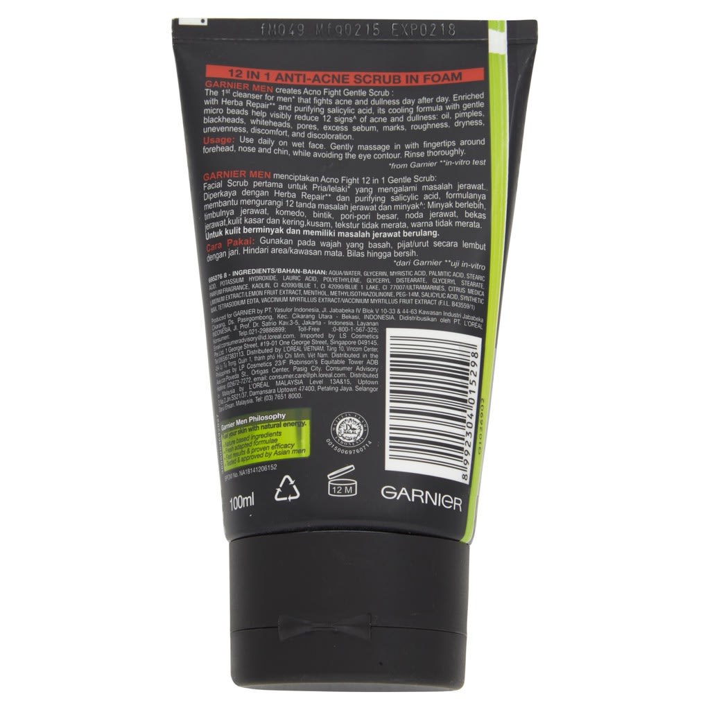 Garnier Men Acno Fight Acne Foam (100ml) -3.jpg Garnier Men Acno Fight Acne Foam (100ml)