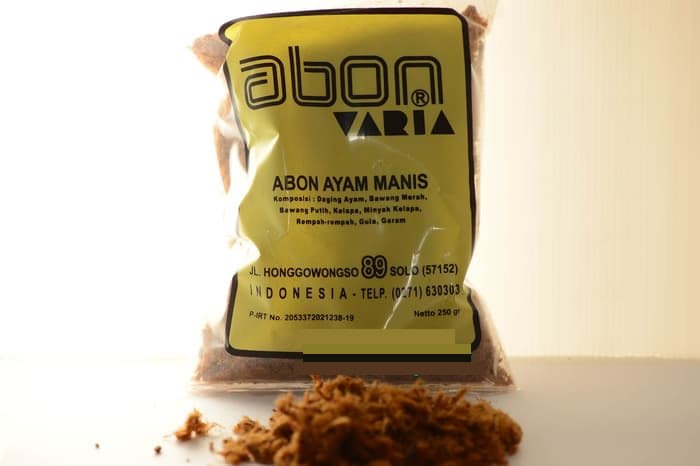 Varia Abon Ayam.jpg Abon ayam manis khas Solo