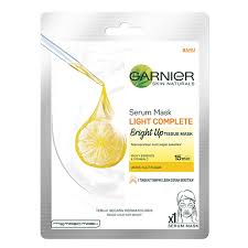 Garnier Super Mask Light Complete Bright Up Tissue Mask Buat kulit wajah menjadi lebih lembut