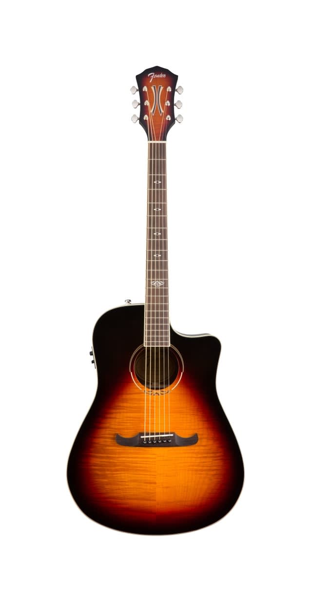 Fender กีตาร์โปร่งไฟฟ้า รุ่น T-BUCKET™ 300CE (สี Sunburst) + สายกีตาร์ Fender ของแท้.jpg กีต้าร์โปร่ง fender ที่ดีที่สุด