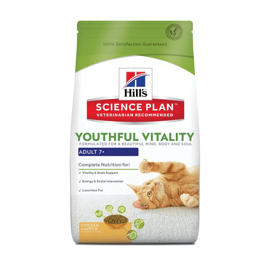 Hill's Science Diet Youthful Vitality อาหารแมว อายุ 7 ปีขึ้นไป เพื่อต่อสู้สัญญาณแห่งวัย ขนาด 1.36 กก..jpg อาหารแมวสำหรับควบคุมน้ำหนัก Hill's Science Diet Youthful Vitality