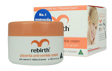 Rebirth Placenta Anti-Wrinkle Cream With Vitamin E 1000iu & Lanolin.jpg ครีมรกแกะที่ดีที่สุด Rebirth Placenta