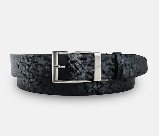 BROWN STONE เข็มขัดหนังแท้ Executive Saffiano Reversible Belt - Black สีดำ.jpg ของขวัญวันเกิดสามีที่ดีที่สุด Brown Stone