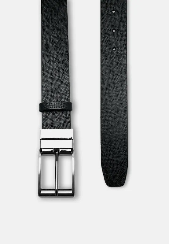 BROWN STONE เข็มขัดหนังแท้ Executive Saffiano Reversible Belt - Black สีดำ1.jpg