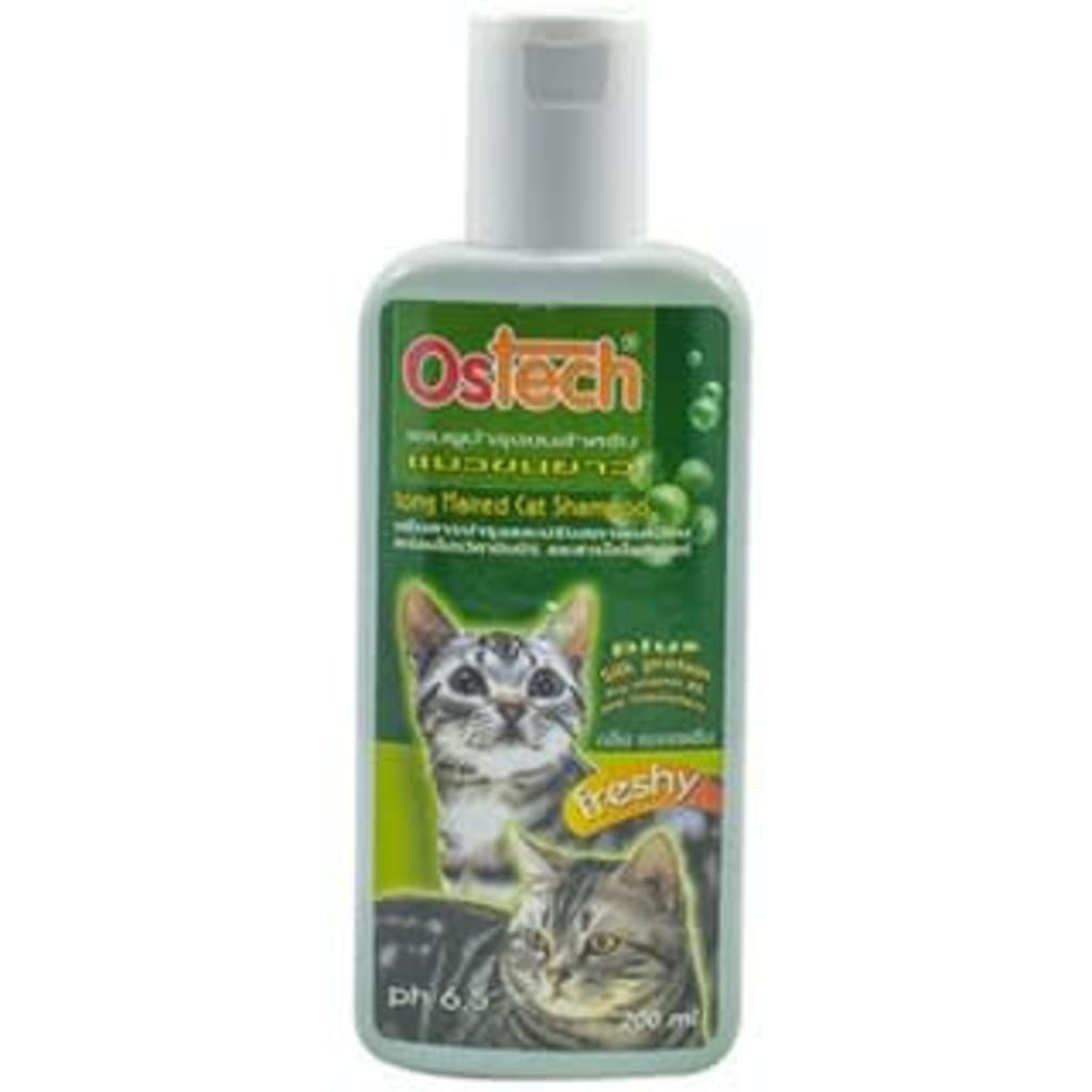 รีวิวสินค้า Ostech Cat 400 ml. Shampoo Freshy Smell For Long Hair Cats