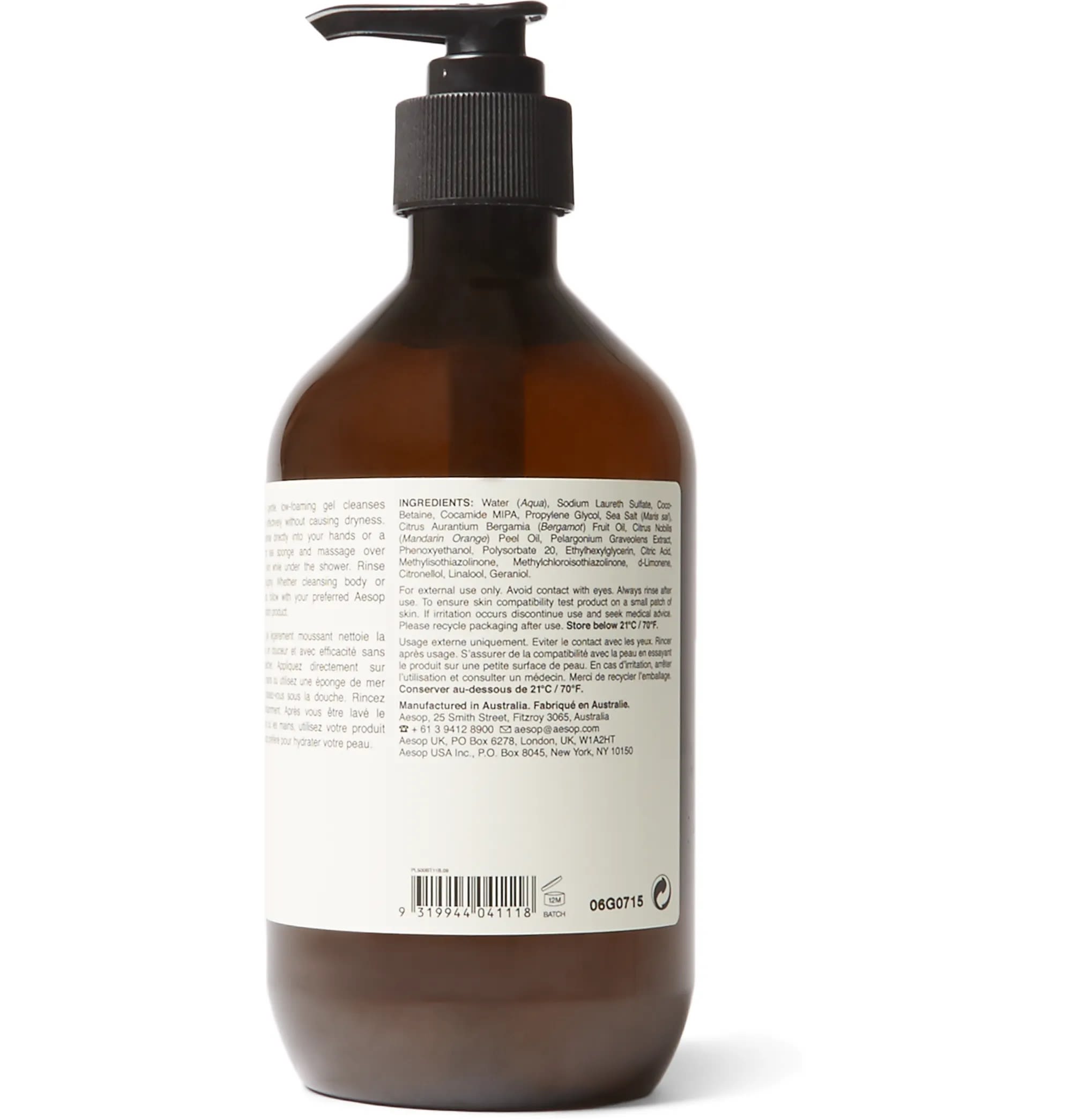 Best Aesop Citrus Melange Body Cleanser 500mL Price & Reviews in