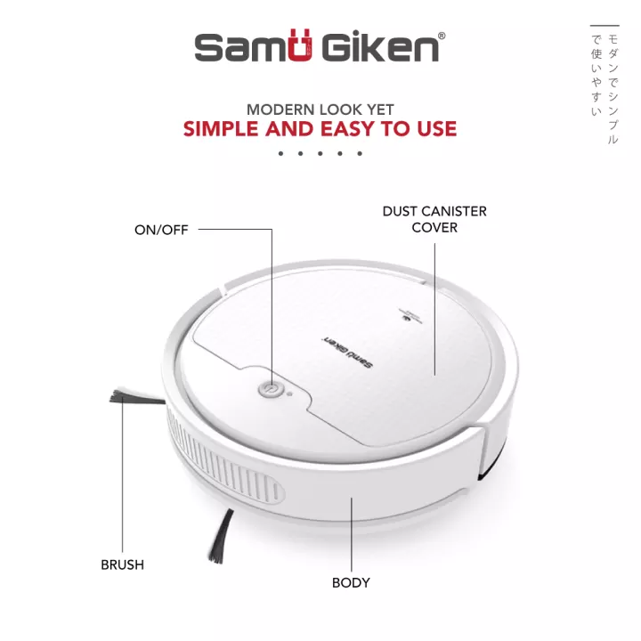 Samu Giken 3 in 1 Robotic Vacuum Cleaner with App Control - RVCOB8(S)