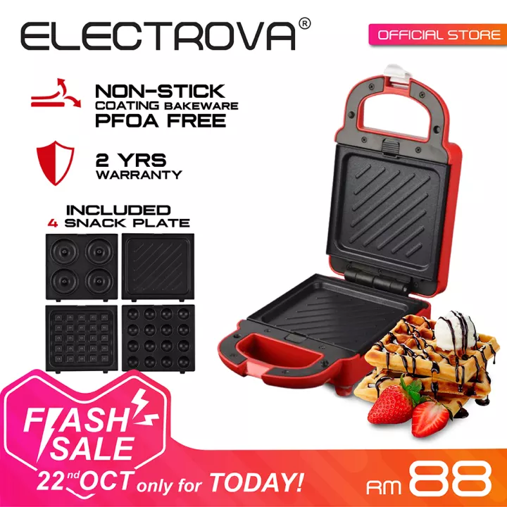 Electrova Classic Series 4 in 1 Sandwich and Waffle Maker