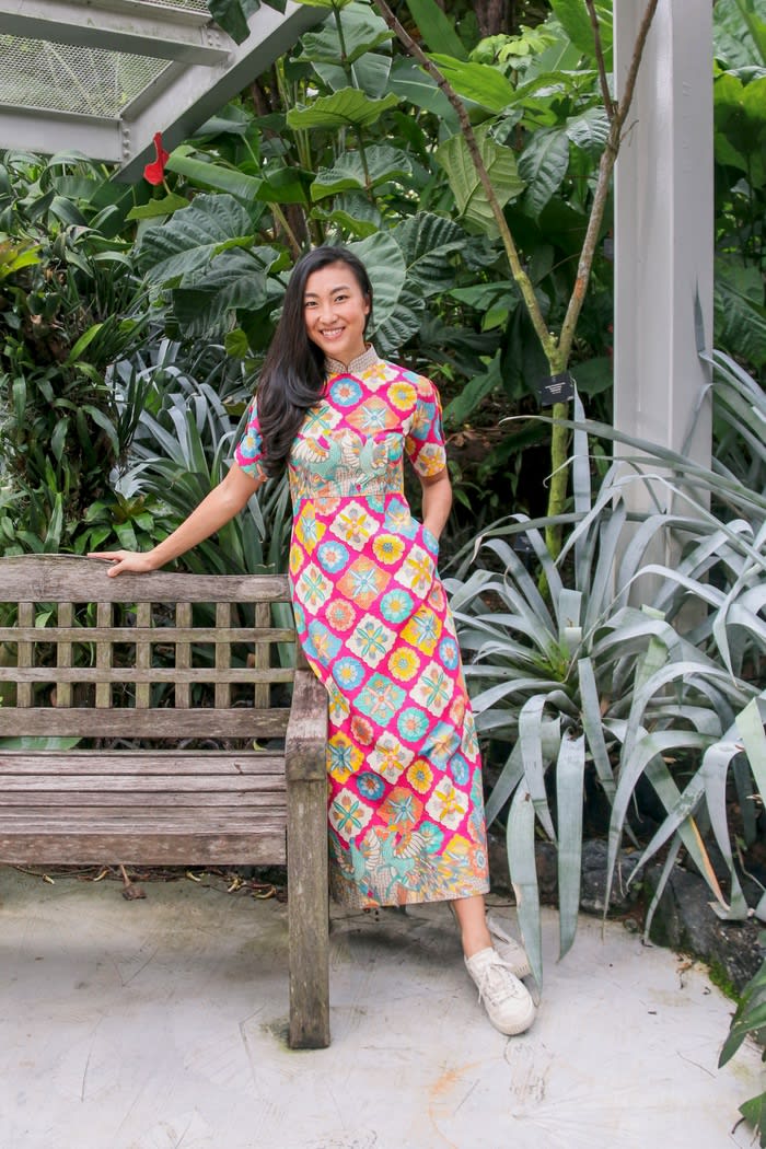 YeoMama Batik- Chiyoko Batik Maxi Cheongsam Dress