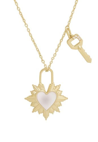 Wanderlust + Co In A Heartbeat Pearl Gold Necklace