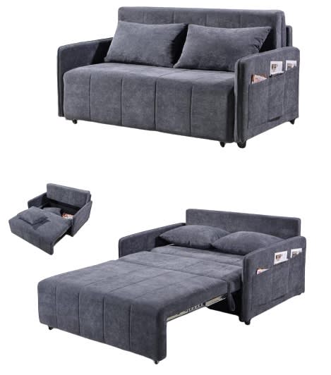 Double Seat Sofa Bed with Storage-1