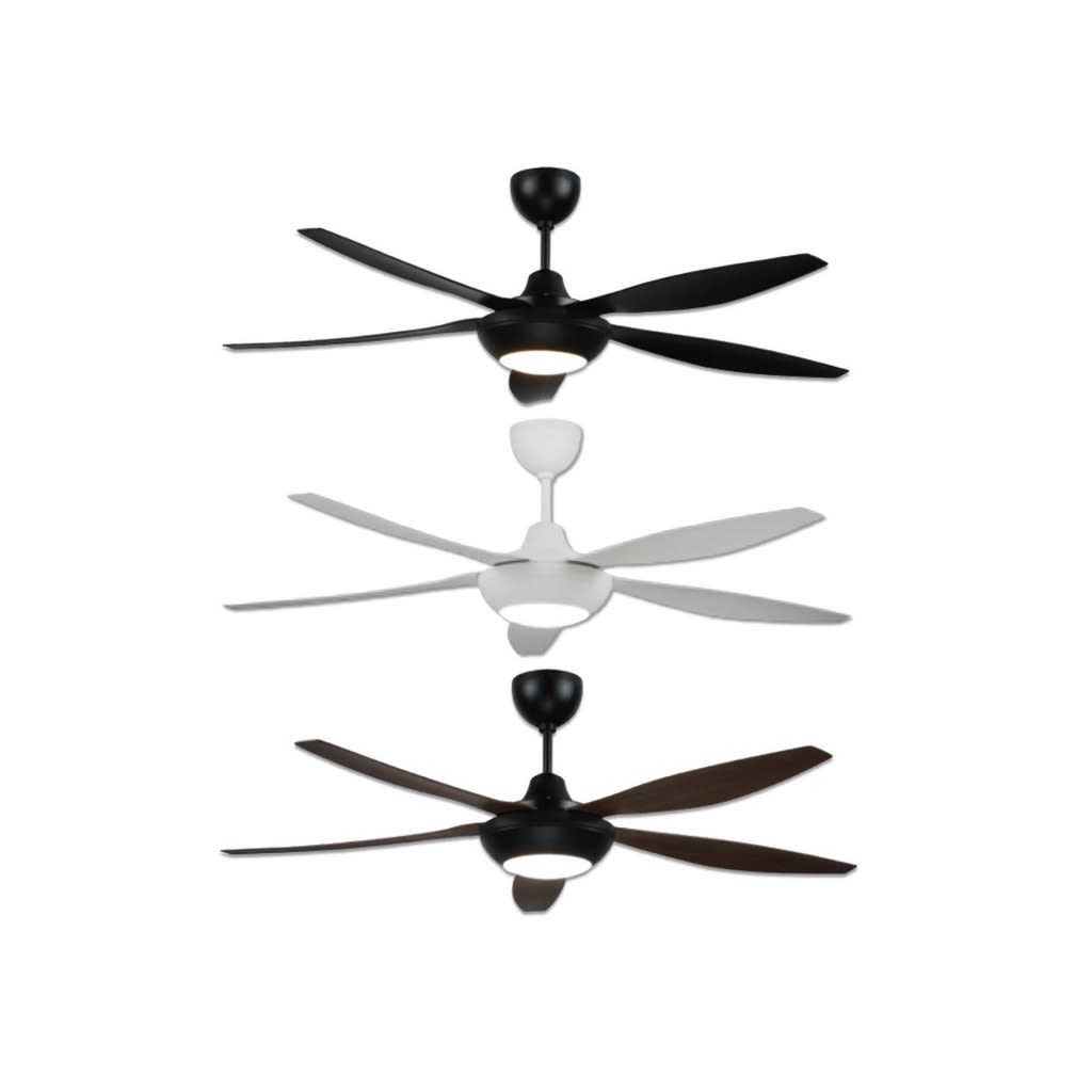 ECOLUXE ECO-515 56” DC Motor Ceiling Fan with LED Light 6 Speeds Remote Control 5 Blades