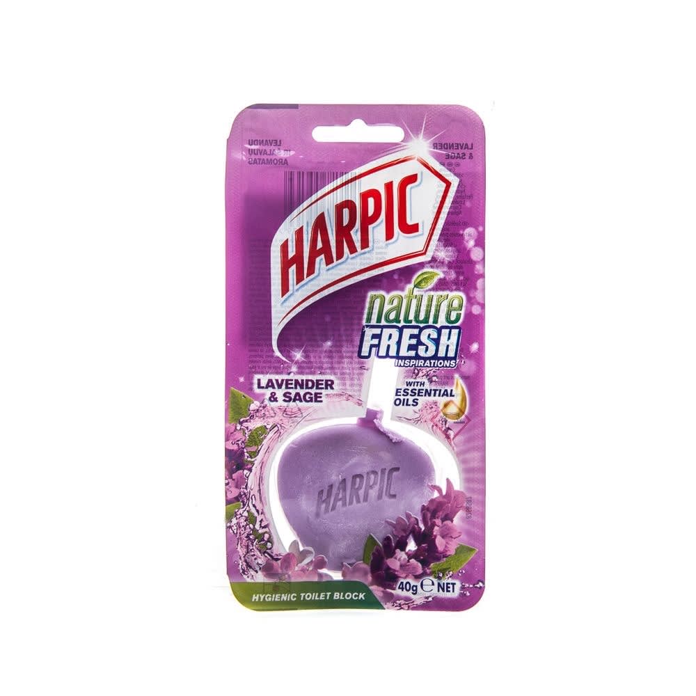 HARPIC Nature Fresh Toilet Block Cleaner with Essential Oil Lavender and Sage