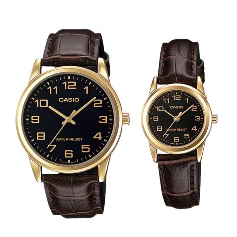 Casio Men & Women Couple Leather Watch