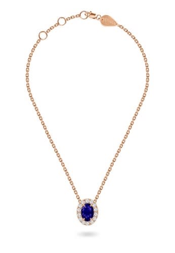 Aquae Jewels Necklace Princess on Precious Stone 18K Gold and Diamonds