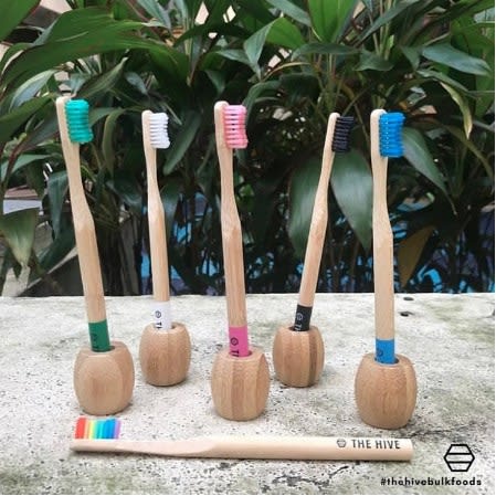 The Hive Bamboo Toothbrush Holder