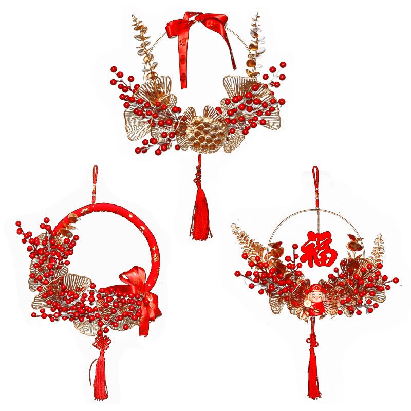 Chinese New Year Iron Hanging Wreath