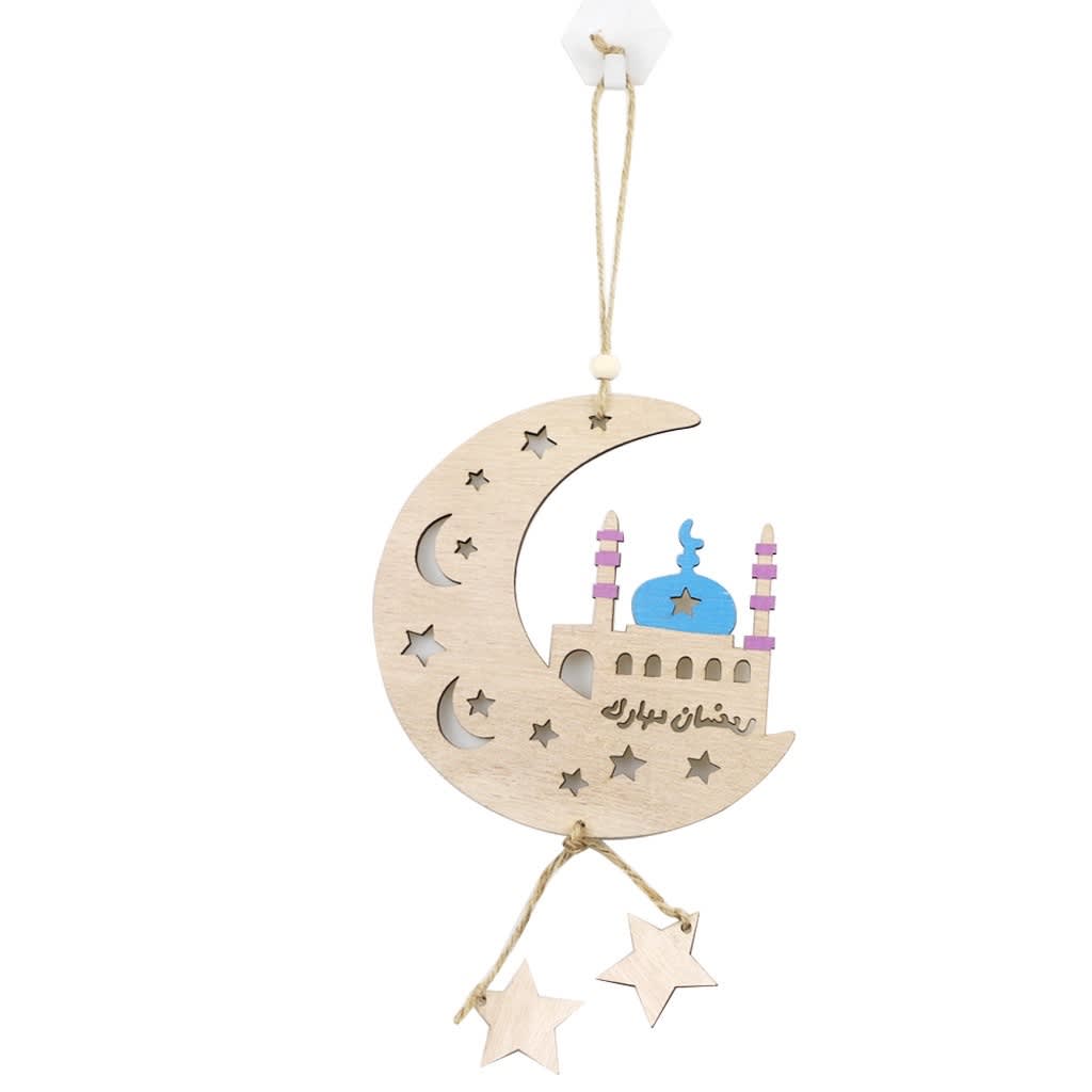 JMAISON Hari Raya Decoration Wooden Coloured Moon Ornament