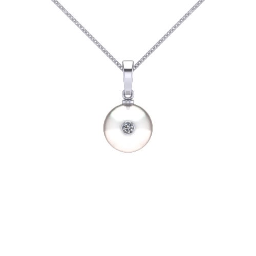 Graceful Pearl Diamond Necklace