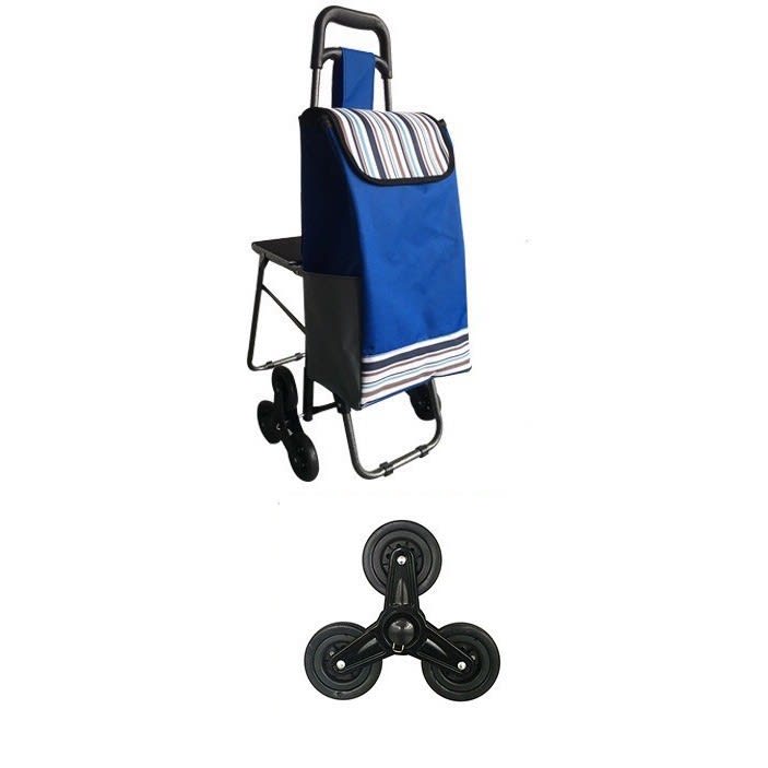 Foldable Shopping Trolley with Chair