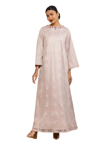 Zalia Beaded Lace Abaya Dress