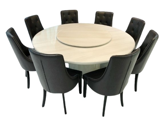 Marble Dining Table with 8 Chairs