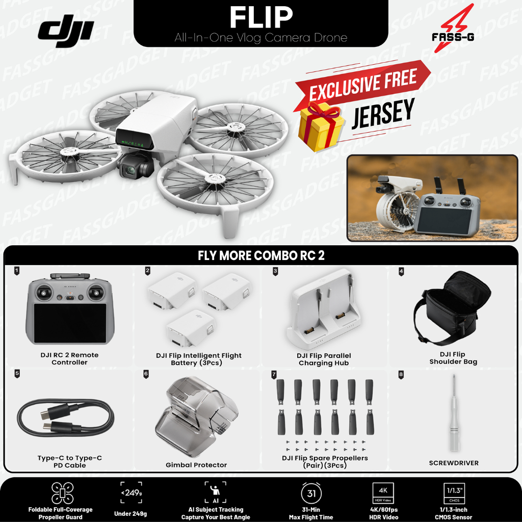 DJI Flip propeller-guard drone