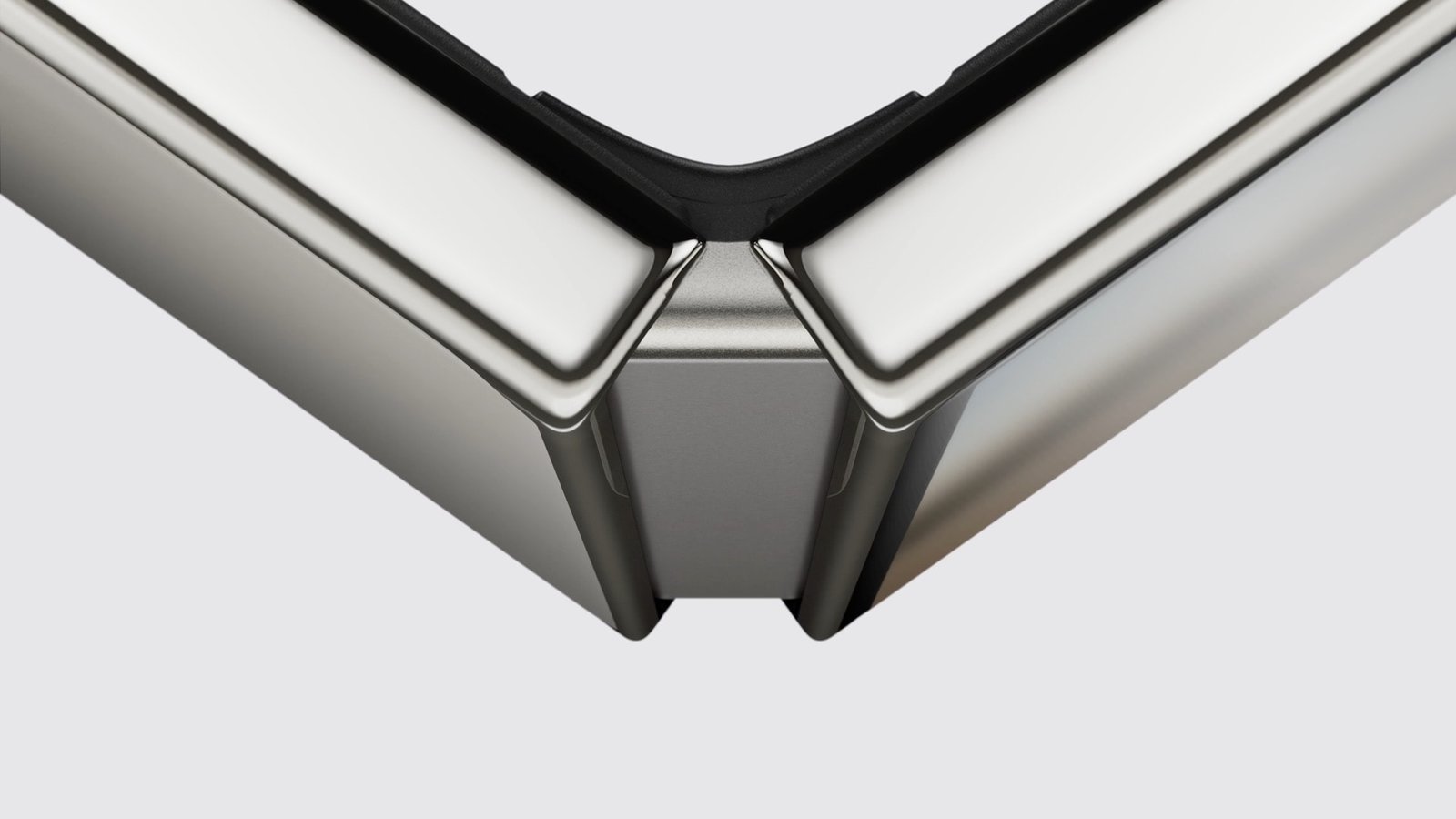 iPhone Duo hinge, close-up of the titanium hinge, Apple press image