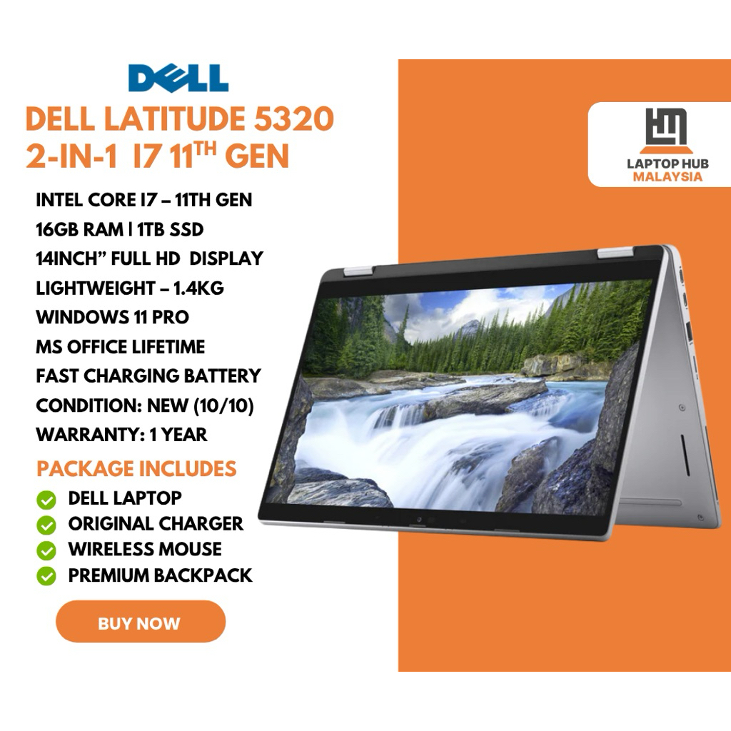 Dell Latitude 5320 2-in-1 touchscreen business laptop