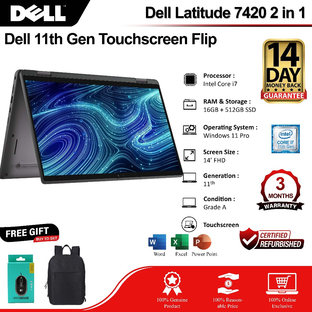 Dell Latitude 7420 2-in-1 touchscreen business laptop