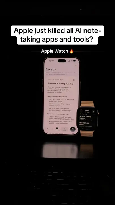Say goodbye to all AI based notetaking apps thanks to the Apple Watch!  @apple  #apple #ap...