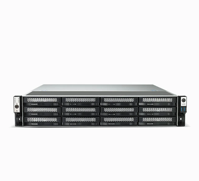 TerraMaster U12-725 NAS rak 12-bay pandangan hadapan