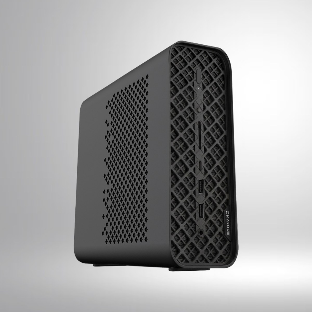 EMARQUE AI Eclipse desktop AI supercomputer, front and side view