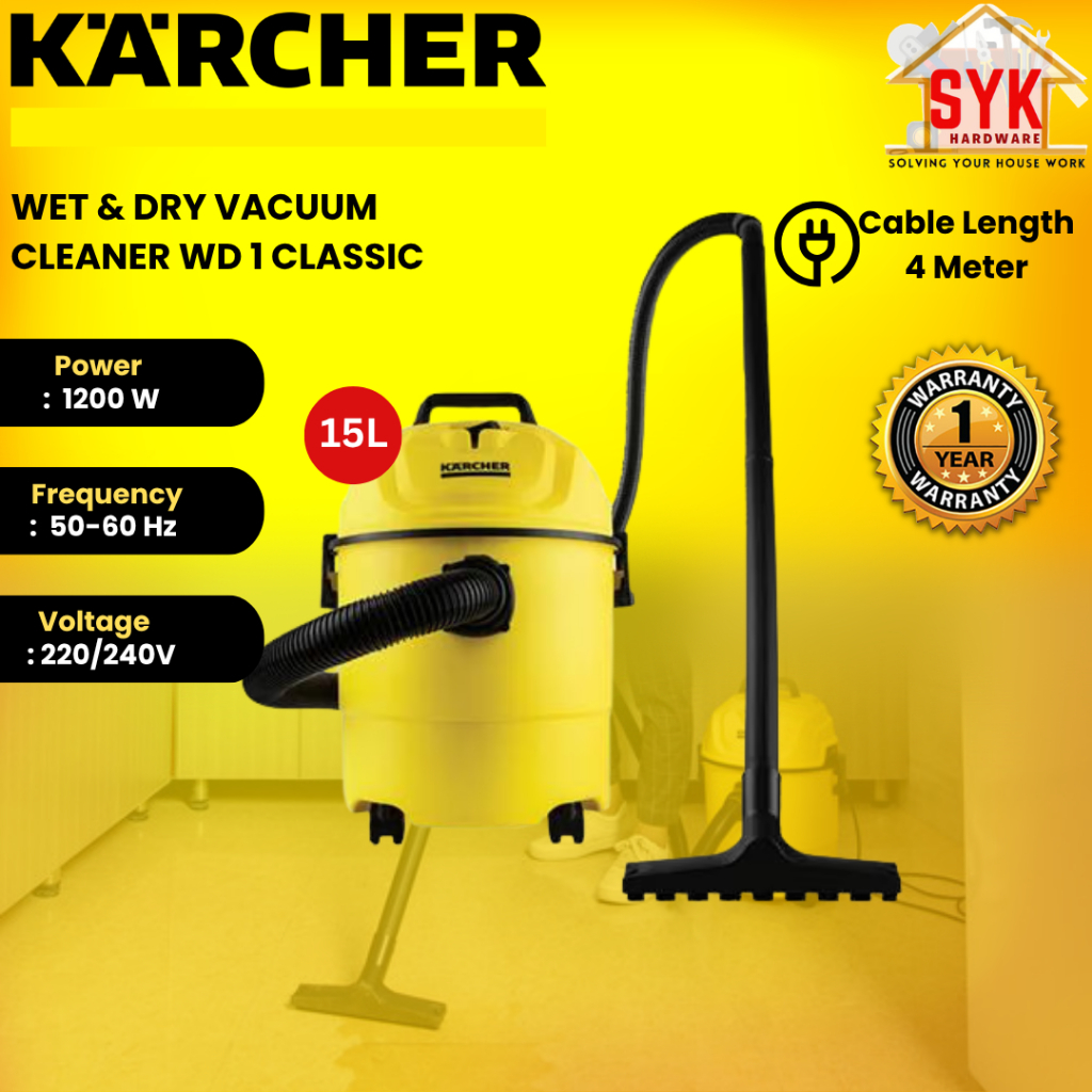 Karcher WD1 Classic Wet and Dry Vacuum Cleaner