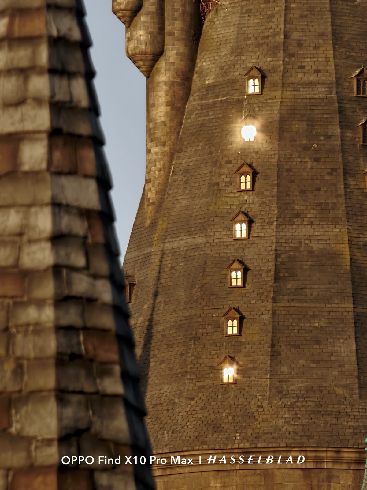 Castle tower windows at 40x zoom with the Hasselblad Teleconverter