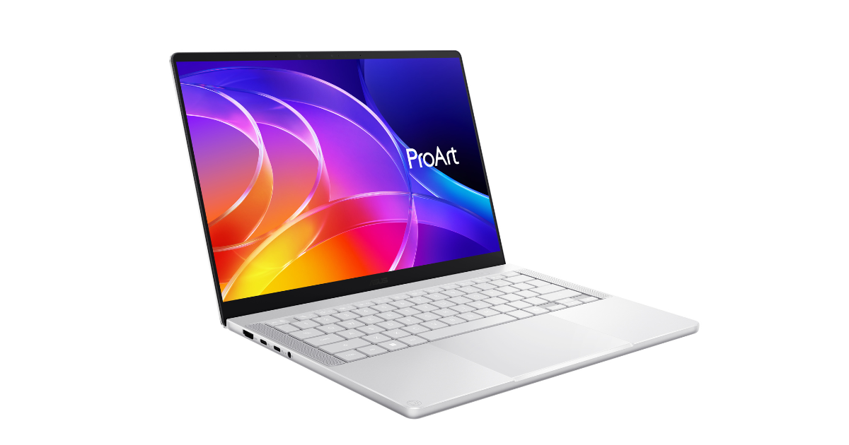Laptop kreator ASUS ProArt P14 dalam warna Neo White. Imej: ASUS