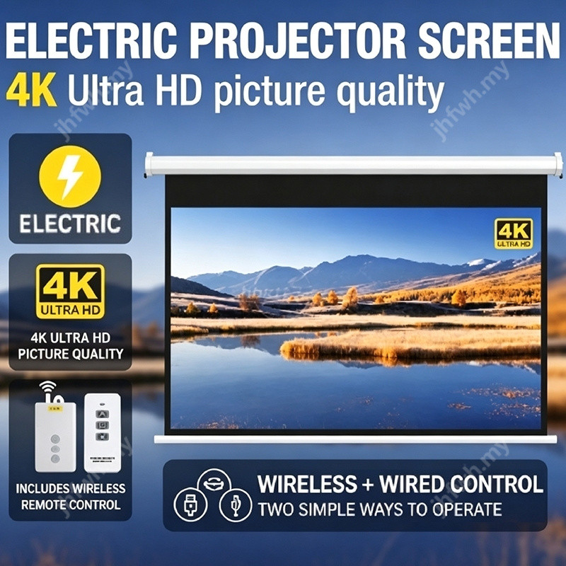 Haus Essentials Motorized Electric Projector Screen